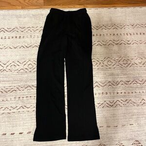 Black Semi Ribbed wide leg sweats
